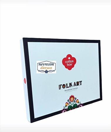 Cotton Box Folk Art Çift Kişilik Nevresim Takımı True Tarçın