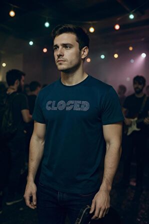 Erkek  Nakış Baskılı Yumuşak Pamuklu T-Shirt