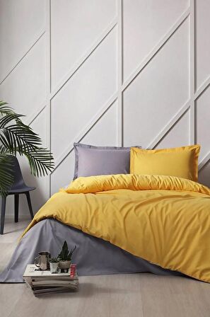 Özdilek Çift Kişilik Ranforce Nevresim Takımı Colormix Gold Antrasit