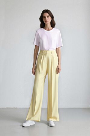 DeFacto x Afra Wide Leg Tensel Kumaş Palazzo Pantolon Cepli Yüksek Bel Geniş Paça A1138AX25SPYL504