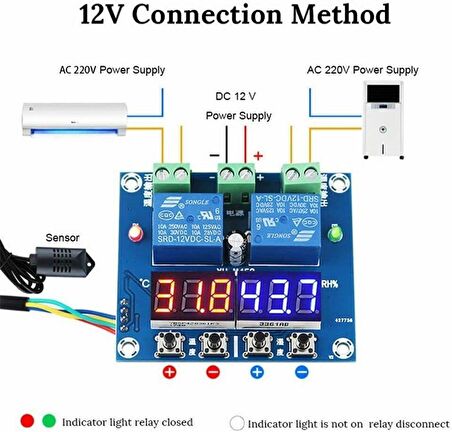 XH-M452 / ZFX-452 Termostat Sıcaklık ve Nem Denetleyici Modülü (Çift LED Dijital Ekran)