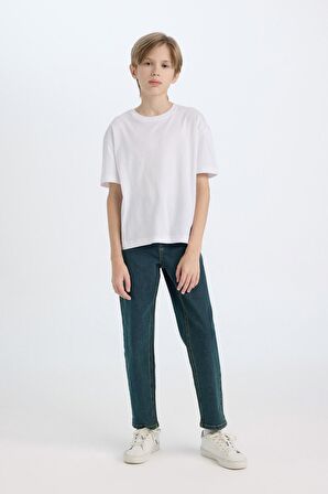 DeFacto Erkek Çocuk Straight Fit Düz Paça Cepli Basic Düz Jean Pantolon C3697A824WNNM41