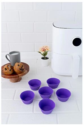 Onikiden Airfryer Yapışmaz Kek Muffin Kalıbı 6’lı - Tüm Hava Fritözleriyle Uyumlu Sl33