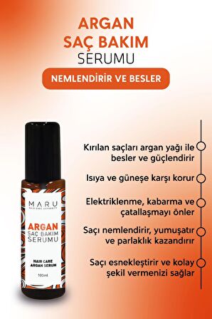 Maru Besleyici Ve Onarıcı Saç Bakım Yağı Argan&keratin Yanmış Yıpranmış Saçlar Için 100 ml