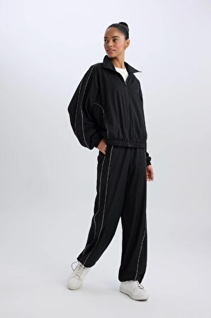 DeFactoFit Wide Leg Geniş Paça Cepli Sporcu Dokuma Pantolon C9414AX25SPBK81