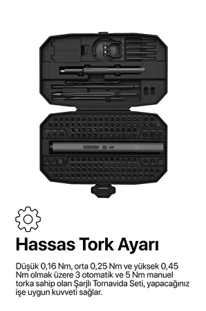 Otomatik Hassas Tornavida Seti 153 parça Şarjlı Tork Ayarı Laptop Telefon ve Gözlük Tamir Seti X6833