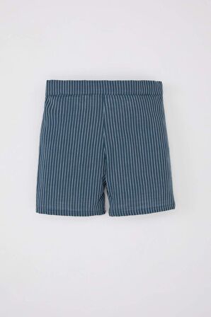 DeFacto Erkek Bebek Çizgili Flamlı Poplin Şort C5248A524SMIN257