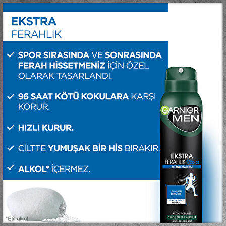 Garnier Men Ekstra Ferahlık Aerosol Sprey 150 ml