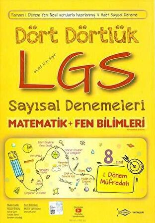 Etkin Dört Dörtlük LGS Sayısal Denemeleri