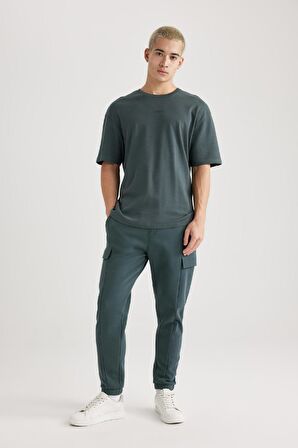DeFacto Comfort Fit Bisiklet Yaka Baskılı Kısa Kollu Ağır Kumaş Tişört B4221AX24SPGN1082