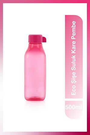 Eco Şişe Suluk ve Matara Pembe Kare 500ml