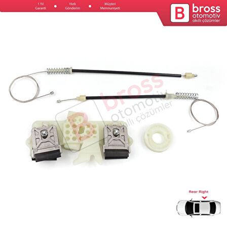 Ford Fiesta MK6 CB1 CCN JA8 JR8 2008-2017 4/5 Kapı İçin Elektrikli Arka Sağ Cam Kriko Tamir Seti