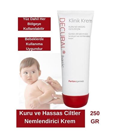 Decubal Basic Kuru Ve Hassas Ciltler Için Klinik Nemlendirici Krem 250 gr