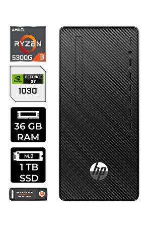 HP 295 G9 RYZEN 3 5300G 36GB RAM 1TB SSD GT1030/4GB W11PRO 6D391EA MASAÜSTÜ PC & PER4 BELLEK