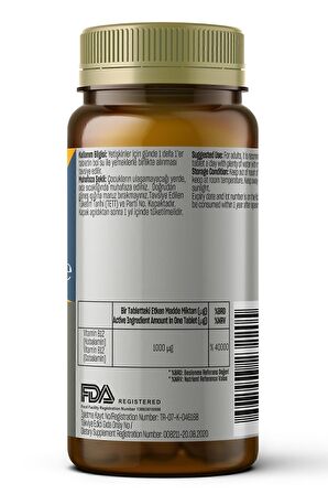 Vitamin B12 Içeren Takviye Edici Gıda, 1000 Mg, 60 Tablet