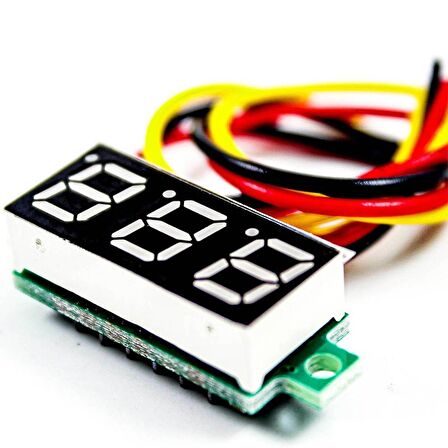 0.28 inch 0-100V/DC 3 Kablolu Kırmızı Mini Dijital Voltmetre