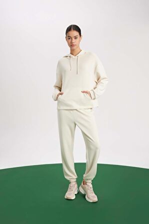 DeFactoFit Oversize Geniş Kalıp Modal Kapüşonlu Kanguru Cepli Sporcu Sweatshirt B5206AX24SPER218