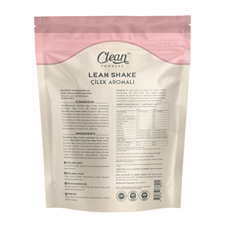 Clean Powders Lean Shake 600 Gr - ÇİLEK