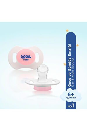 Wee Baby 2'li Gece Gündüz Emzik No:1 (Saklama Kabı Hediyeli) - Pembe