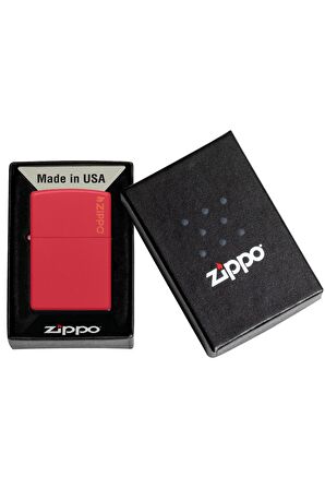 Zippo Çakmak Kırmızı Red Matte Logo 233zl-000052