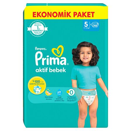 Prima Bebek Bezi Aktif Bebek 5 Beden 46 Adet Junior Fırsat Paketi