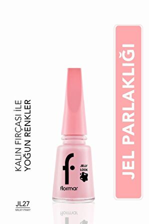 Flormar Jel Görünümlü Parlak Oje (PEMBE) - Jelly Look Nail Enamel - Jl27 Milky Pinky - 8690604282210