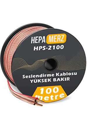 Hepa Merz HPS-2100 Bakır Ses Hoparlör Kablosu 2x1 mm 100 Mt.