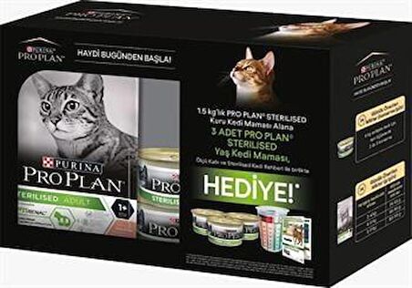 Proplan Sterilised Kısırlaştırılmış Somonlu Kedi Maması 1,5 Kg + Hediyeli