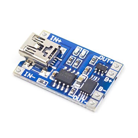 TP4056 Akım Korumalı 1A Lipo Batarya Şarj Modülü (Mini USB)