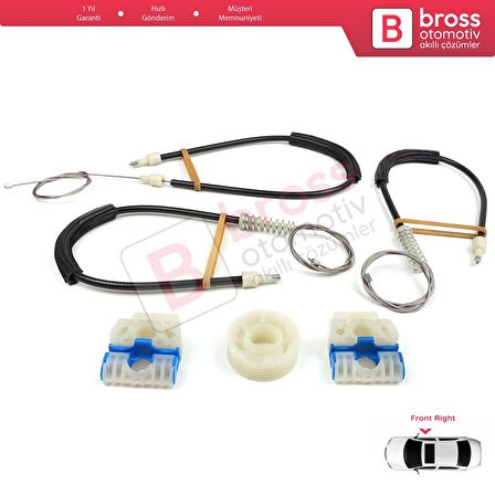 VW Polo Vento MK5 6R 6C 61 2009-2022 4/5 Kapı 6R4837462 İçin Elektrikli Ön Sağ Cam Kriko Tamir Seti