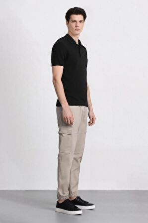 DeFacto Jogger Gabardin Pantolon Beli Lastikli Kargo Cepli Lastikli Paça E1037AX24WNBG766