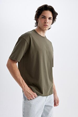 DeFacto Boxy Fit Bisiklet Yaka Kısa Kollu Tişört D5071AX24HSKH361