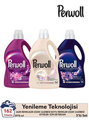 Perwoll Beyazlar  (2.97L 108 Yıkama ) ÇiçekCazibesi Koyu Renkliler (2.75L 50 Yıkama) 3'lü Set