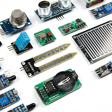 Arduino ve Raspberry Pi ile Uyumlu 16 Adet 21 Parça Başlangıç Sensör Seti