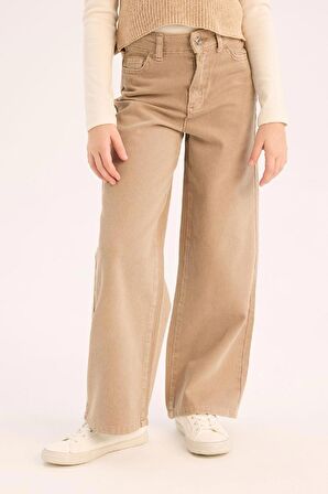 Kız Çocuk Wide Leg Geniş Paça Pamuklu Pantolon