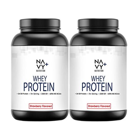 Navy Plus 2 Adet 2300 GR Whey Protein Tozu Çilek Aromalı