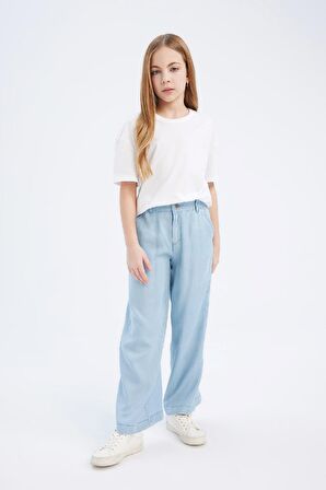 Kız Çocuk Wide Leg Geniş Paça Jean Pantolon