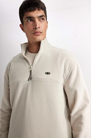DeFacto Relax Fit Dik Yaka Fermuarlı Polar Sweatshirt D2348AX24AUBG106