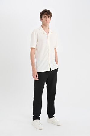 DeFacto Jogger Pantolon Basic Düz Beli Bağcıklı Cepli Düz Paça C6022AX24AUBK81