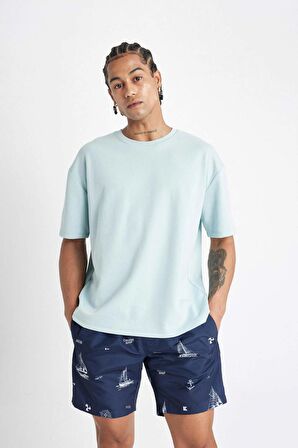 DeFacto Regular Fit Desenli File Astarlı Kısa Boy Deniz Şortu M8344AZ24HSNV256