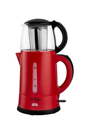 Awox Teaplus Cam Demlikli Elektrikli Çay Makinesi Kırmızı