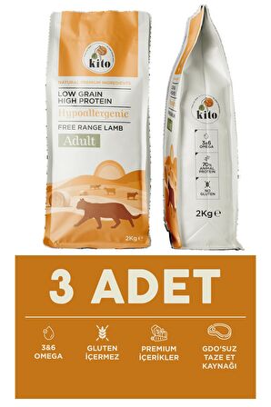 3 adet 2 kg yetişkin kedi maması