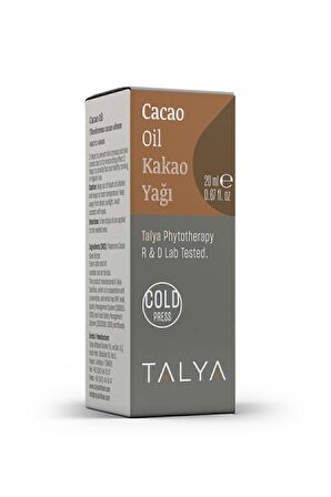 Kakao Yağı, Soğuk Sıkım, %100 Saf Ve Doğal, Doğal Bronzluk, 20 ml