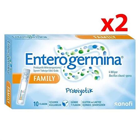 Enterogermina Aile 20 Flakon 4 Milyar Bacillus Clausii Sporu İçeren Probiyotik 2'li Avantaj Paketi