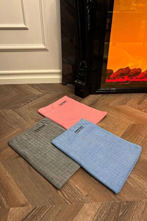 ( 3adet )mikrofiber Kareli Yer Toz Bezi Büyük Boy 50*70