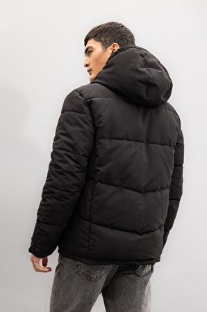 Slim Fit Dar Kesim Kapüşonlu Fermuarlı Mont