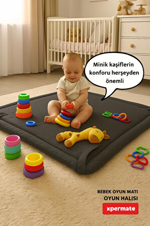 XPERMATE Bebek Oyun Matı ve Oyun Halısı Su itici Kumaş 90x96x3 Cm Yeşil