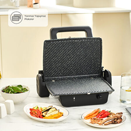 Karaca Crust Grill Toast Izgara Ve Tost Makinesi 6 Dilim Mat Krem