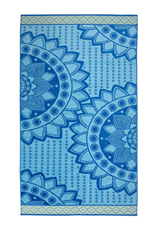 Özdilek Saint Tropez Mandala Blue Kadife Plaj Havlusu 101x178