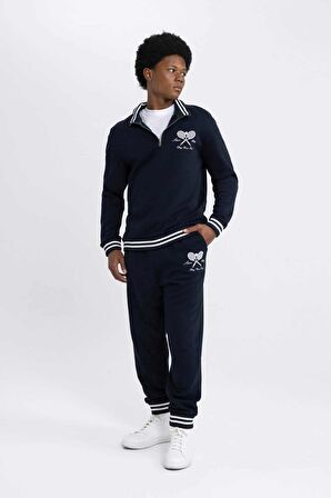 DeFactoFit Sporcu Jogger Eşofman Altı Oversize Geniş Kalıp Cepli Baskılı Beli Bağcıklı Lastikli Paça A9869AX23WNNV146